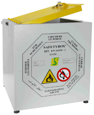 MINIBOX безопасный ящик для хранения 4 бутылок возгораемых веществ объемом 2,5 л.